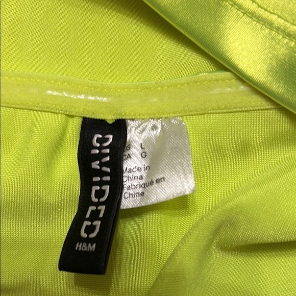 H&M Neon Yellow/green Tube Top size large - Picture 4 of 5